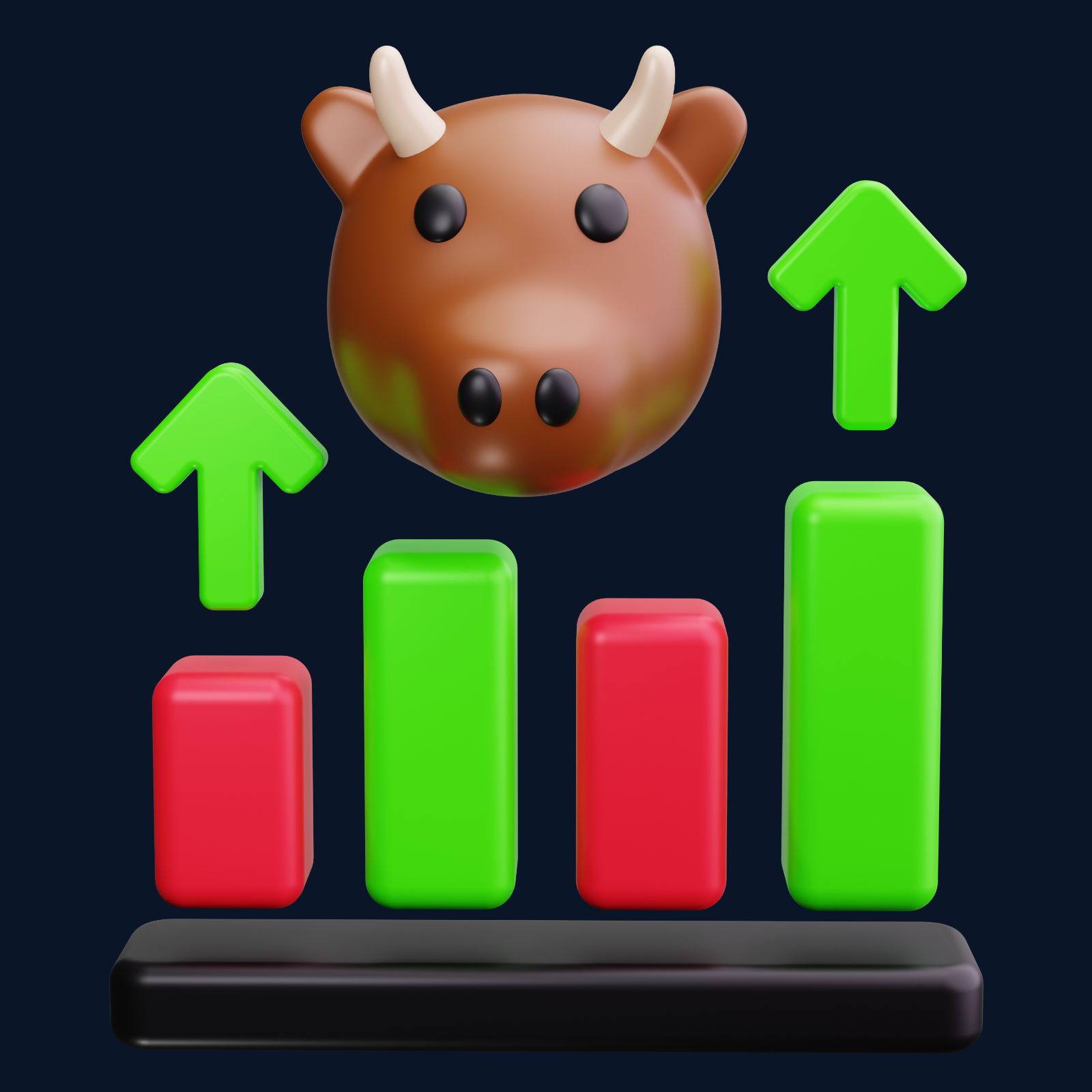 Bullish market trend arrow