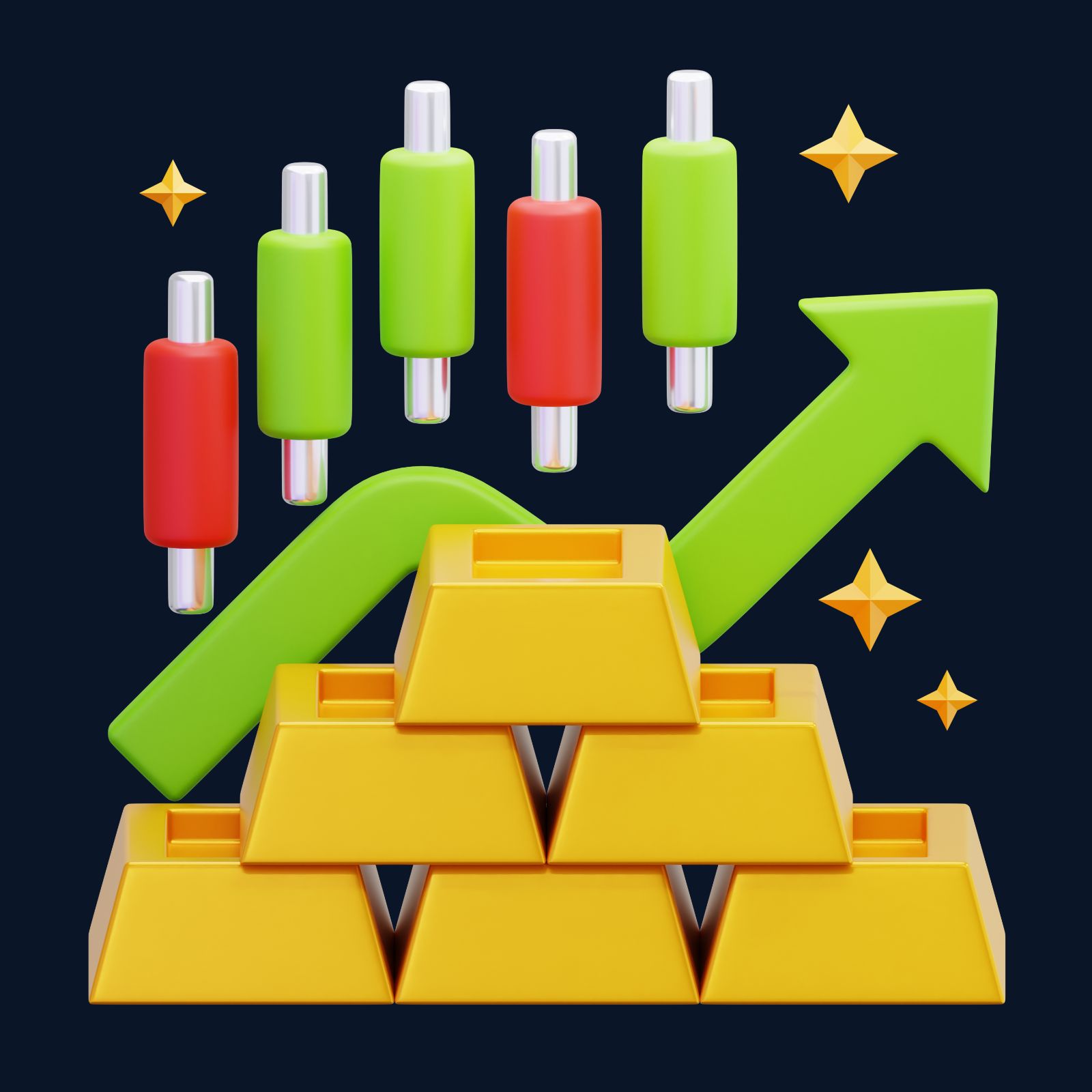Gold bars, precious metals trading