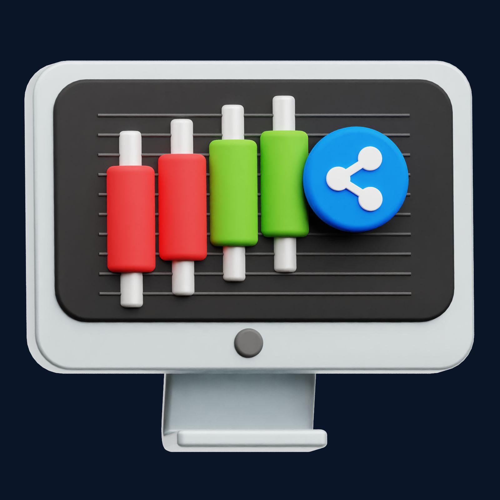 Bullish candlestick chart on a trading monitor